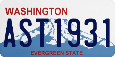WA license plate AST1931