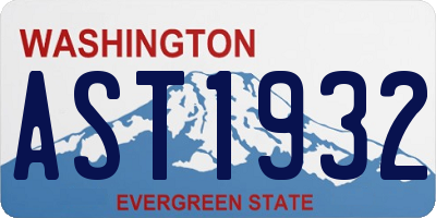 WA license plate AST1932