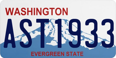 WA license plate AST1933