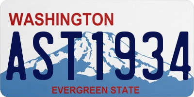 WA license plate AST1934
