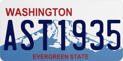 WA license plate AST1935