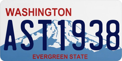 WA license plate AST1938