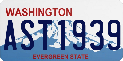 WA license plate AST1939