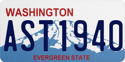 WA license plate AST1940