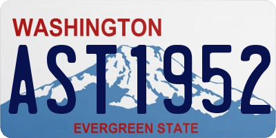 WA license plate AST1952