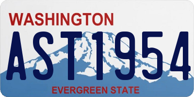 WA license plate AST1954