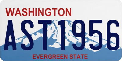 WA license plate AST1956