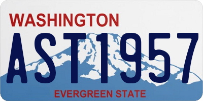 WA license plate AST1957