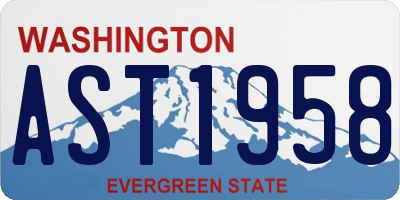 WA license plate AST1958
