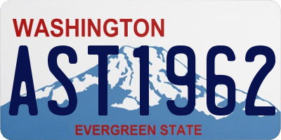 WA license plate AST1962