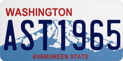 WA license plate AST1965