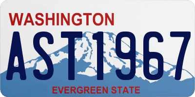 WA license plate AST1967