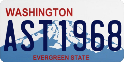WA license plate AST1968