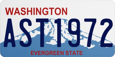 WA license plate AST1972