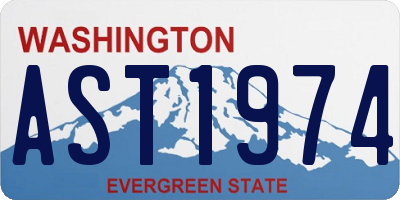 WA license plate AST1974