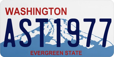 WA license plate AST1977