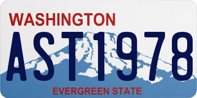 WA license plate AST1978