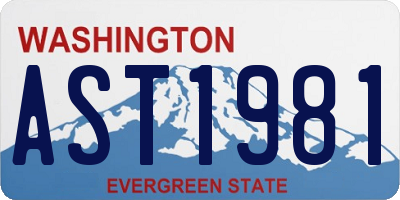 WA license plate AST1981