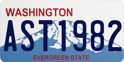WA license plate AST1982
