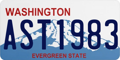 WA license plate AST1983