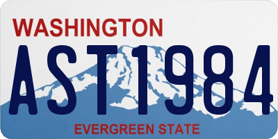 WA license plate AST1984
