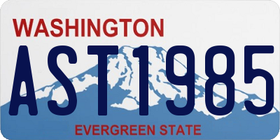 WA license plate AST1985