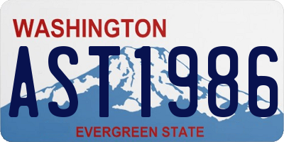 WA license plate AST1986