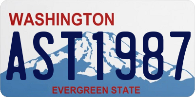 WA license plate AST1987
