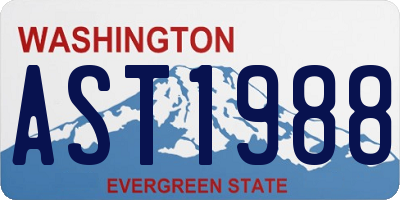 WA license plate AST1988