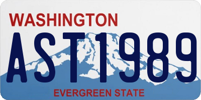 WA license plate AST1989