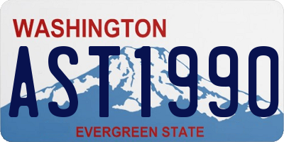 WA license plate AST1990