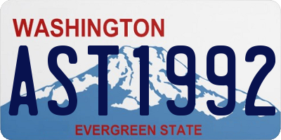 WA license plate AST1992