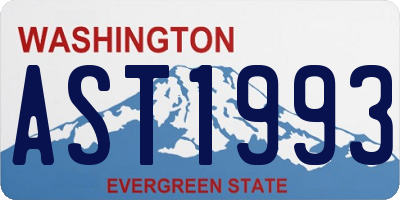 WA license plate AST1993