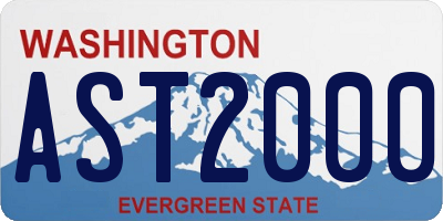 WA license plate AST2000
