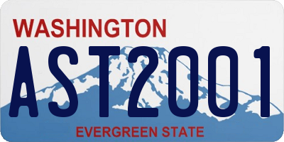 WA license plate AST2001