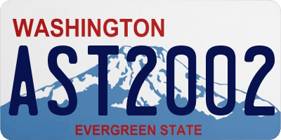 WA license plate AST2002