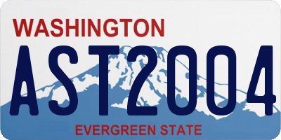 WA license plate AST2004