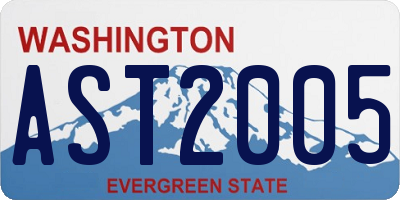 WA license plate AST2005