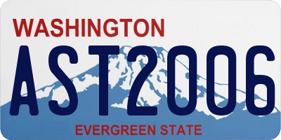 WA license plate AST2006
