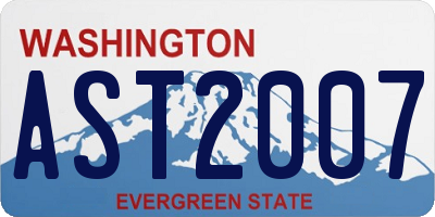 WA license plate AST2007