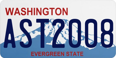 WA license plate AST2008