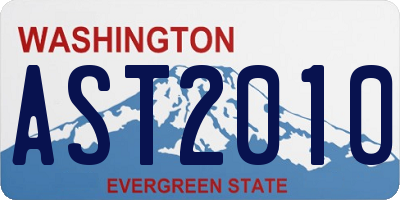 WA license plate AST2010
