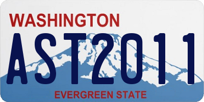 WA license plate AST2011