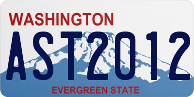 WA license plate AST2012