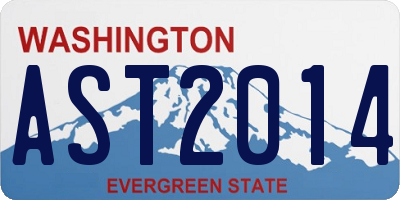 WA license plate AST2014