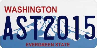 WA license plate AST2015