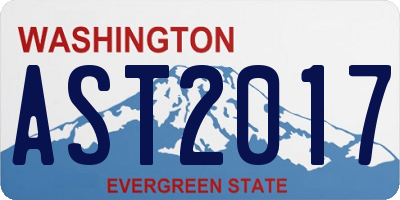 WA license plate AST2017