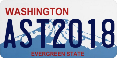 WA license plate AST2018