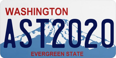 WA license plate AST2020