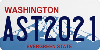 WA license plate AST2021